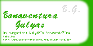 bonaventura gulyas business card